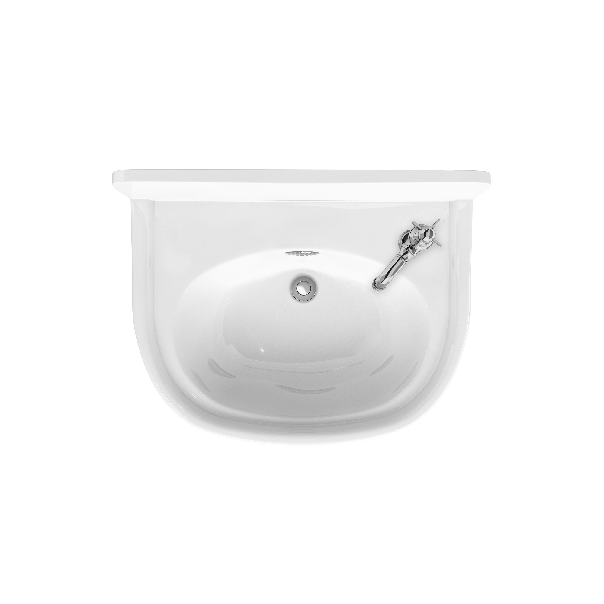 Arcade 500mm cloakroom basin with chrome overflow 